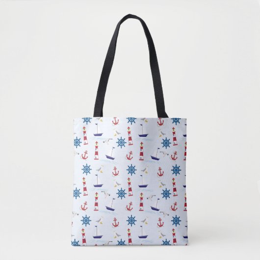 Nautical Collage Tote Bag (Voorkant)