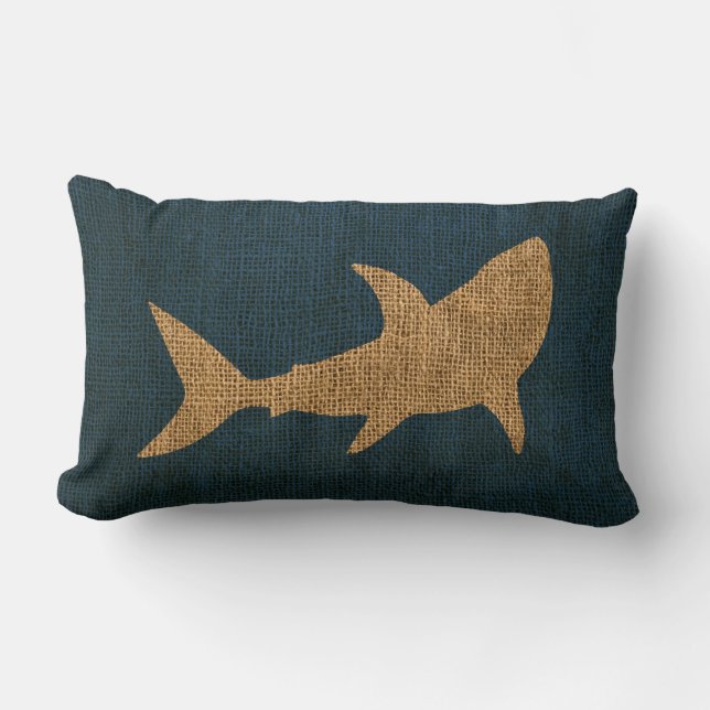Nautical Collectie Shark Deep Zee Blue Kussen (Voorkant)