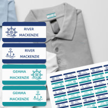 Nautical Color Coded Clothing Name Labels