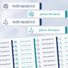 Nautical Color Coded Waterproof Name