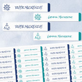 Nautical Color Coded Waterproof Name Labels