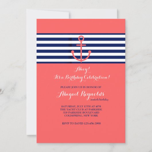 Nautical Colors Invitation Kaart (Voorkant)