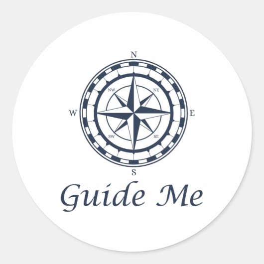 Nautical Comp Guide Me Cruising Yachting Boating S Ronde Sticker (Voorkant)
