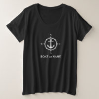 Nautical Compass Anchor Your Boat of Name Black