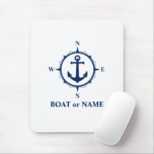 Nautical Compass Anchor Your Boat of Name Blue Muismat (Met muis)
