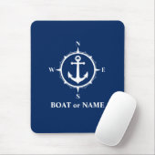 Nautical Compass Anchor Your Boat of Name Navy Muismat (Met muis)