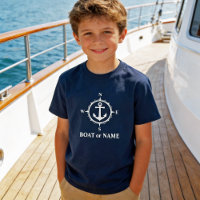 Nautical Compass Anchor Your Boat of Name Navy