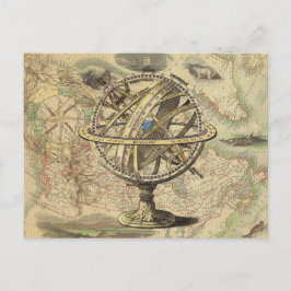 Nautical Compass and Map Briefkaart