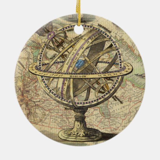  Nautical Compass and Map Keramisch Ornament (Achterkant)