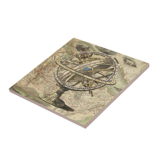  Nautical Compass and Map Tegeltje (Zijkant)