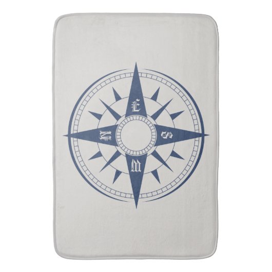 Nautical Compass Bath Mats Badmat (Voorkant Verticaal)