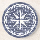 Nautical Compass Blue Boat Yacht Sailing Zandsteen Onderzetter (Voorkant)