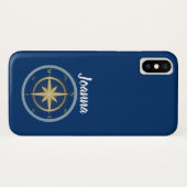 Nautical Compass Case-Mate iPhone Case (Achterkant (horizontaal))