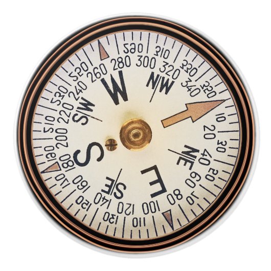 Nautical Compass Ceramic Knob Keramische Knop (Voorkant)