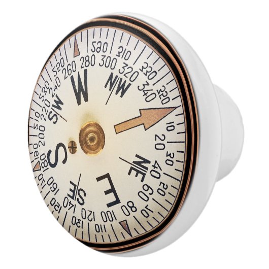 Nautical Compass Ceramic Knob Keramische Knop (Rechts)