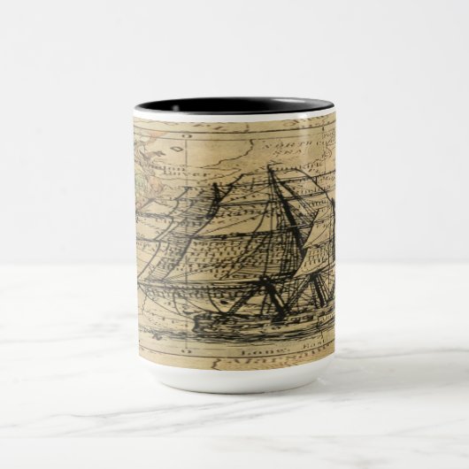  Nautical Compass Handsome Coffee Mok (Midden)