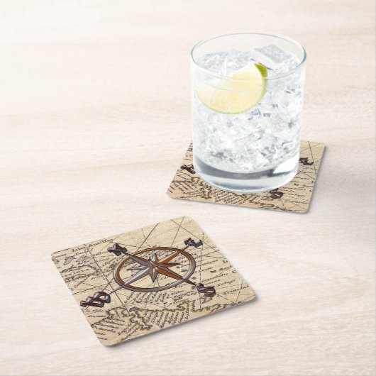 Nautical Compass Kartonnen Onderzetters (Insitu)