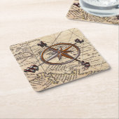 Nautical Compass Kartonnen Onderzetters (Schuin)