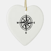 Nautical Compass Keramisch Ornament (Rechts)
