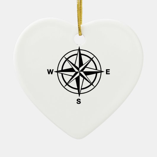 Nautical Compass Keramisch Ornament (Voorkant)