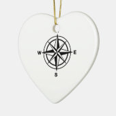 Nautical Compass Keramisch Ornament (Links)