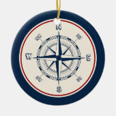 Nautical Compass Keramisch Ornament (Voorkant)
