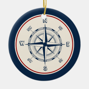 Nautical Compass Keramisch Ornament