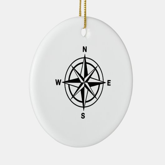 Nautical Compass Keramisch Ornament (Rechts)