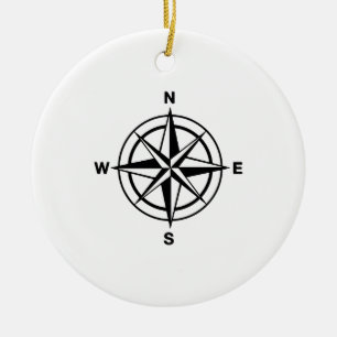 Nautical Compass Keramisch Ornament