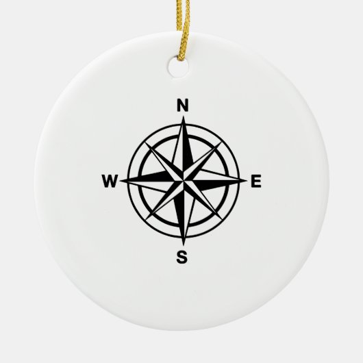 Nautical Compass Keramisch Ornament (Voorkant)