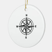 Nautical Compass Keramisch Ornament (Links)