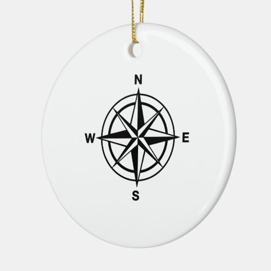 Nautical Compass Keramisch Ornament (Links)