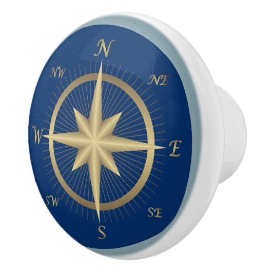 Nautical Compass Keramische Knop (Rechts)