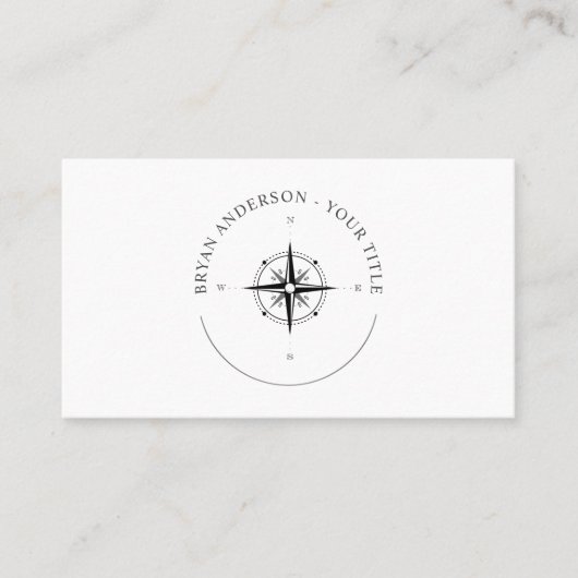 Nautical Compass Logo Visitekaartje (Voorkant)