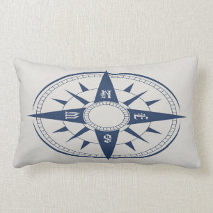 Nautical Compass Lumbar Pillow Kussen