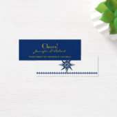 Nautical Compass Navy Yellow Wedding Drink Tickets Mini Visitekaartjes (Bureau)