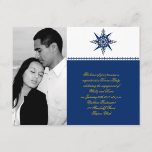 Nautical Compass Navy Yellow Wedding Verloving Kaart