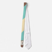 Nautical Compass on Retro Blue Cream Brown Stropdas (Achterkant)