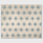 Nautical Compass on Sepia Background Cadeaupapier (Vlak)