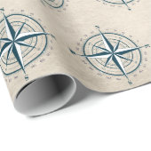 Nautical Compass on Sepia Background Cadeaupapier (Rol Hoek)