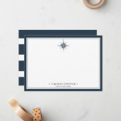 Nautical Compass Personalized Real Estate Broker Notitiekaartje (Voorkant / Achterkant in situ)