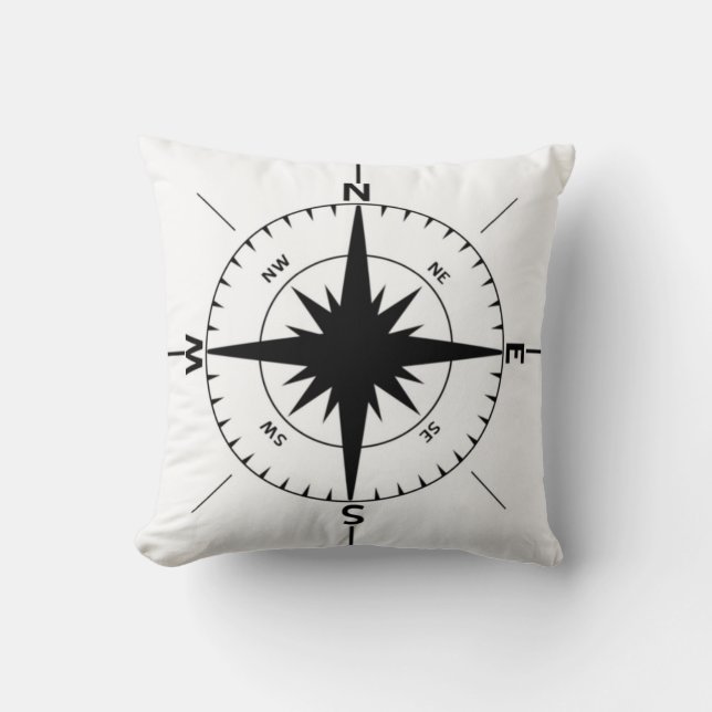 Nautical Compass Pillow Kussen (Voorkant)