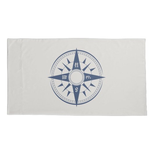 Nautical Compass Pillowcase King-grootte Kussensloop (Achterkant)