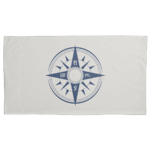 Nautical Compass Pillowcase King-grootte Kussensloop