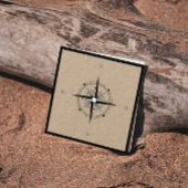 Nautical Compass Premium Kraft Vierkante Visitekaartje