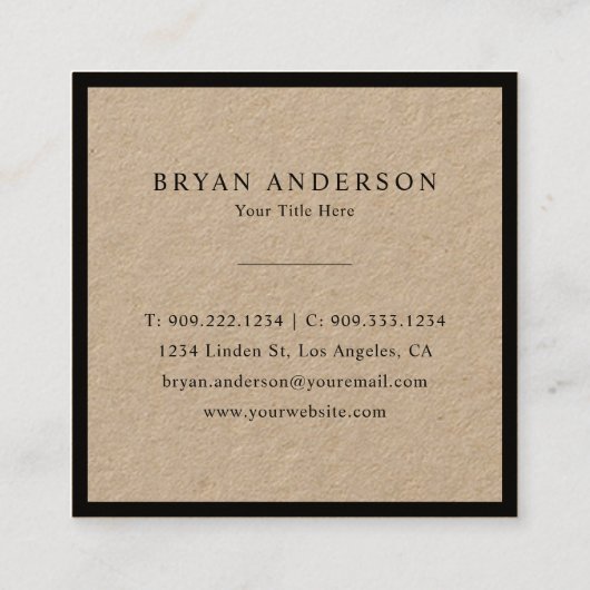 Nautical Compass Premium Kraft Vierkante Visitekaartje (Achterkant)