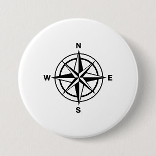 Nautical Compass Ronde Button 7,6 Cm