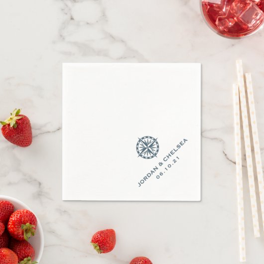 Nautical Compass Roos | Gepersonaliseerd Servet (Insitu)