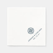 Nautical Compass Roos | Gepersonaliseerd Servet (Voorkant)