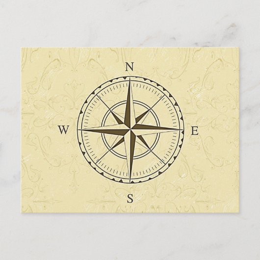  Nautical Compass Roos Ivory Briefkaart (Voorkant)